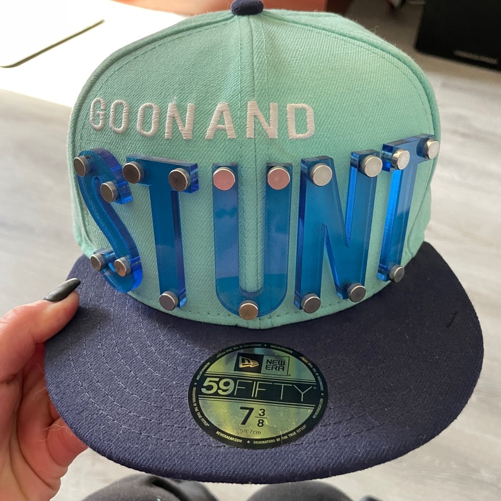 59 Fifty SnapBack hat turquoise aqua navy stunt 7 3/8